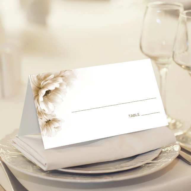Cartão De Mesa Rustic Neutral Floral Wedding Place Card (Criador carregado)