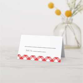 Cartão De Mesa Rustic Red Gingham I Do Casamento De CHURRASCO