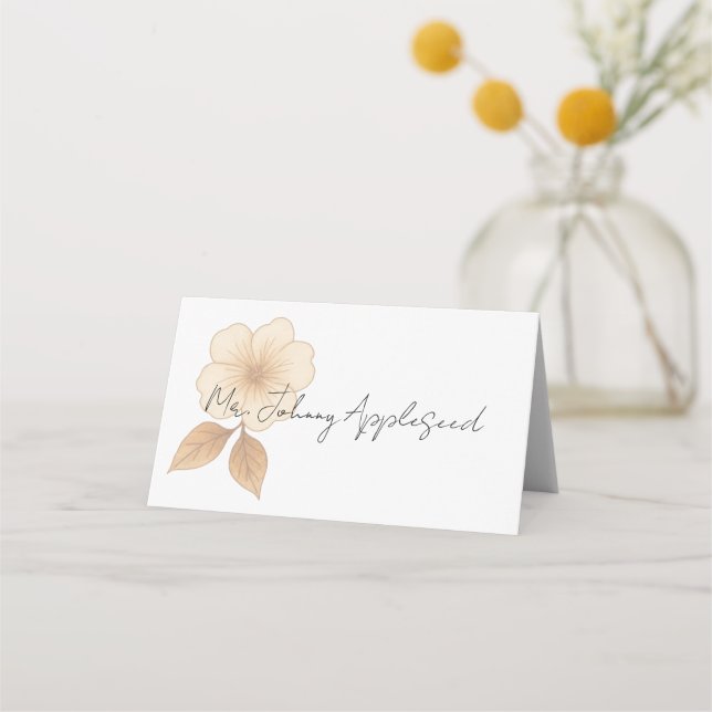Cartão De Mesa Rustic Romance Wedding Place Cards (Frente)