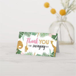 Cartão De Mesa Safari Animais Tratam a Bag Topper Goodie Dourada