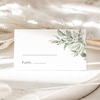 Cartão De Mesa Sage Green Botanical Elegant Wedding Place Cards