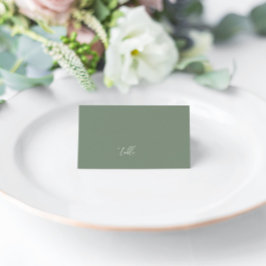 Cartão De Mesa Sage Green Modern Elegant Weding Place Card