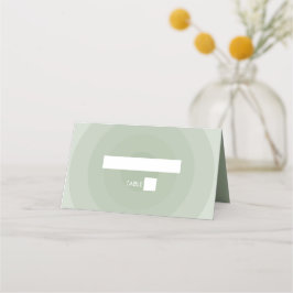 Cartão De Mesa Sage Green Modern Monogramas Wedding