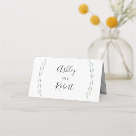 Cartão De Mesa Sage Greenery Botanical Place Cards, casamento