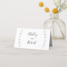 Cartão De Mesa Sage Greenery Botanical Place Cards, casamento