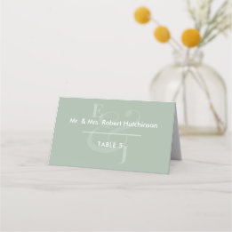 Cartão De Mesa Sage Reverse Ampersand Casamento | Assentos Dobrad