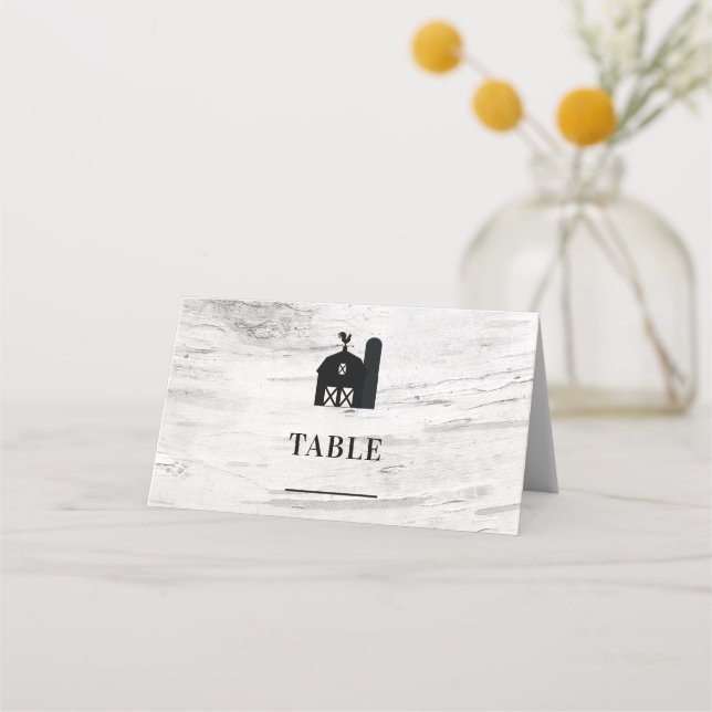 Cartão De Mesa Salsa de Bétula Rústica Casa de Fazenda Galhos de  (Frente)