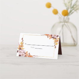 Cartão De Mesa Script Personalizado de Mesa Floral de Casamento d