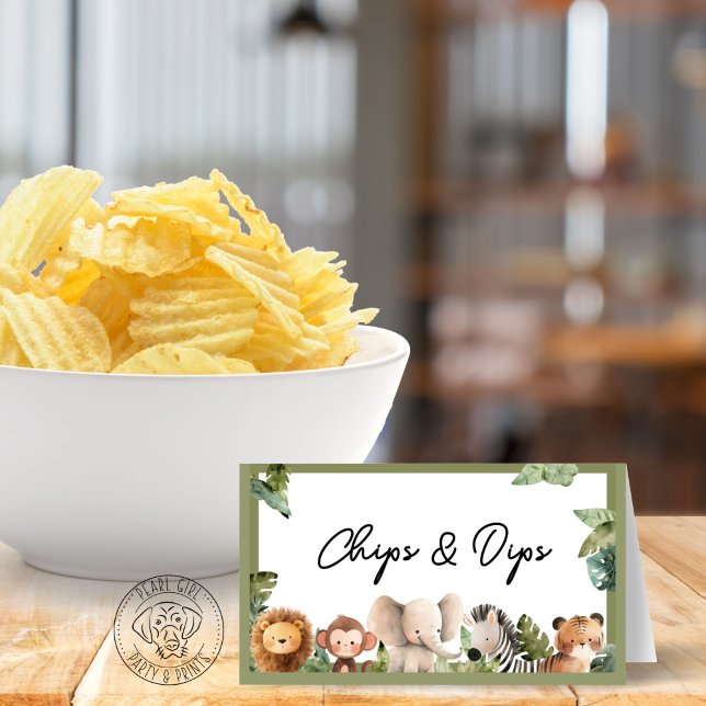 Cartão de Mesa Selvagem para Animais de Bebê Dobra (Criador carregado)