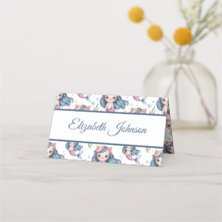 Cartão De Mesa Sereia de Pastel Mole Kitten, Aniversário