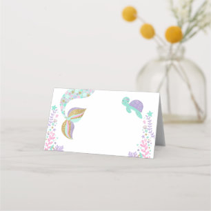 Cartão De Mesa Sereid Place Card Mermaid Table Number Rosa Dourad