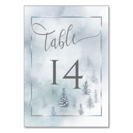 Cartão de Mesa Silver Blue Winter Wonderland
