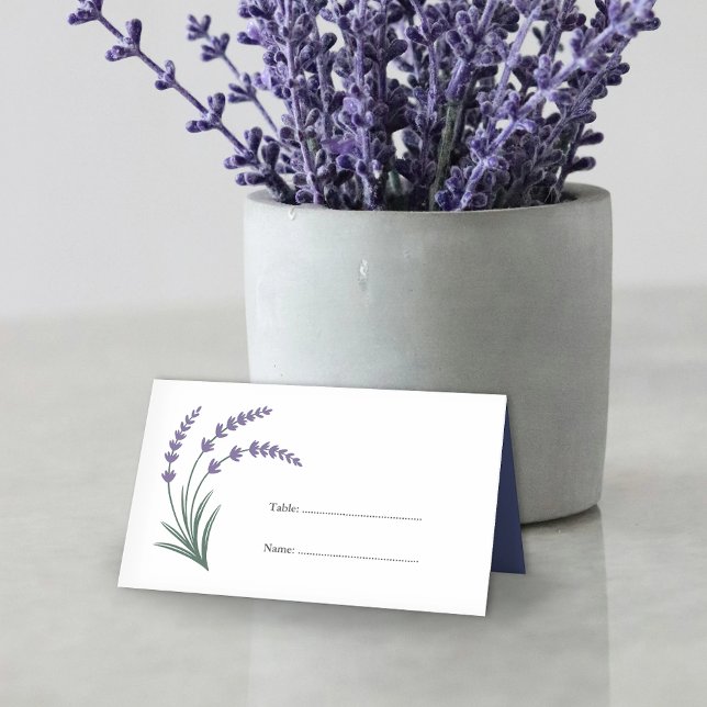 Cartão De Mesa Simple Lavender Wedding Place Cards (Simple Lavender Wedding Place Cards)