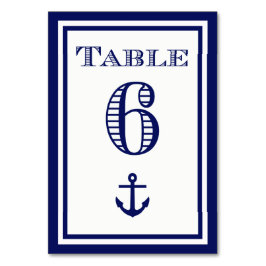 Cartão de Mesa Simples Âncora Moldura Azul Marinho