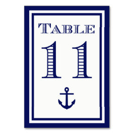 Cartão de Mesa Simples Âncora Moldura Azul Marinho