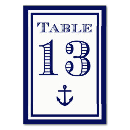 Cartão de Mesa Simples Âncora Moldura Azul Marinho