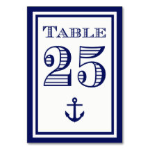 Cartão de Mesa Simples com Moldura Azul Marinho Ân