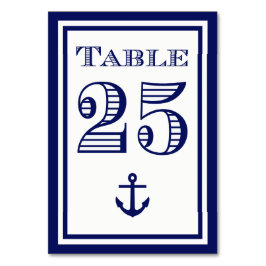 Cartão de Mesa Simples com Moldura Azul Marinho Ân