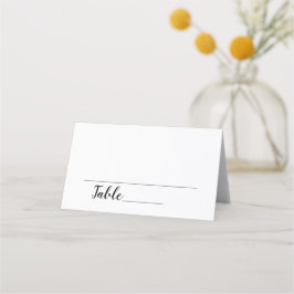 Cartão De Mesa Simples Elegante Script Casamento de Mesa