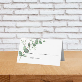 Cartão De Mesa Simples Festa de casamento Eucalyptus Greenery
