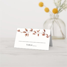 Cartão De Mesa Simples Queda Deixa A Ampersand De Casamento Monog