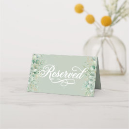 Cartão De Mesa Sinal de Mesa de Casamento Reservada em Verde Salv