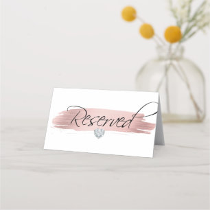 Cartão De Mesa Sinal de rosa Gold Foil White Black RESERVADO