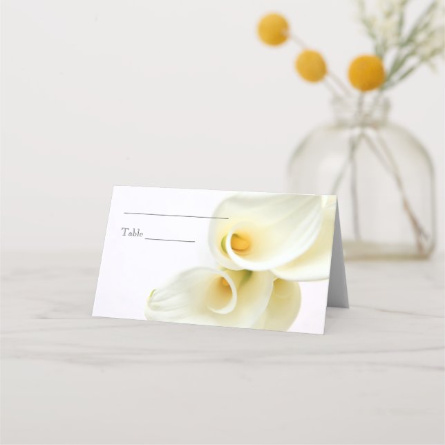 Cartão De Mesa Sobremesas de lírios Calla (Frente)