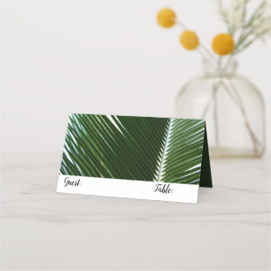 Cartão De Mesa Sobreposição das bordas das palmas Abstrato Verde 