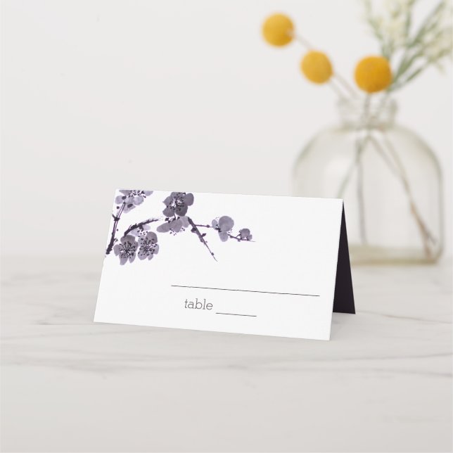 Cartão De Mesa Sombreado de ameixa (Frente)