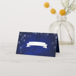 Cartão De Mesa Starry Night Silver Blue Weding