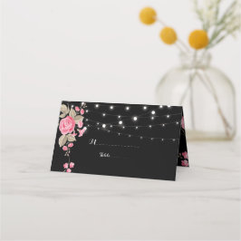 Cartão De Mesa String Whimsical Luz PretoPlace