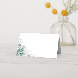 Cartão De Mesa Succulents Greenery Silver deixa casamento