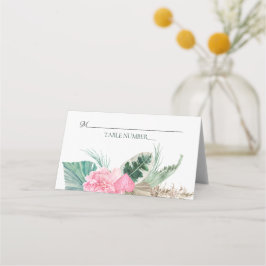 Cartão De Mesa Tabela Número Flamingo Tropical Rosa Flamingo