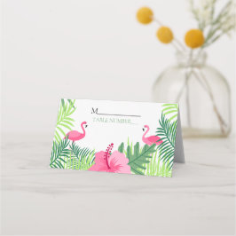 Cartão De Mesa Tabela Número Rosa Flamingo Tropical Aloha