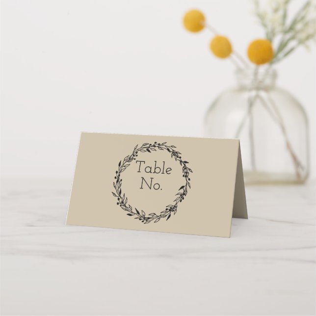 Cartão De Mesa Table Number Template Customizable Card Simple (Frente)