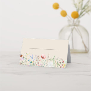 Cartão De Mesa Taupe Wildflower Meadow Wedding