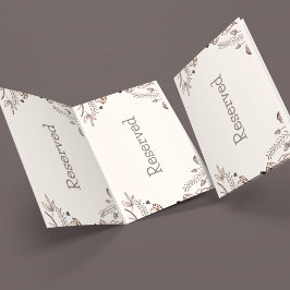 Cartão De Mesa Tema de Casamento Floral Brown