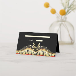 Cartão De Mesa Tema de Música Dourada e Negra