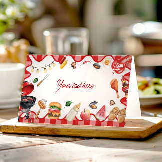 Cartão De Mesa Tenda de Comida para Chá de Bebê BBQ