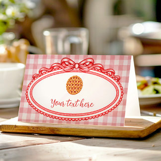 Cartão De Mesa Tenda de Comida para Festa de Aniversário Coquette