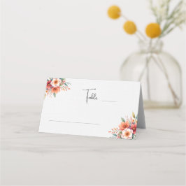 Cartão De Mesa Terracota Florais, Elegante, Moderno Simples
