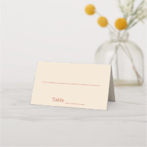 Terracotta Straw Beige Wedding Place Card