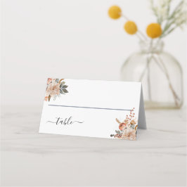 Cartão De Mesa Terracotta Watercolor Florals Botanicals Casamento