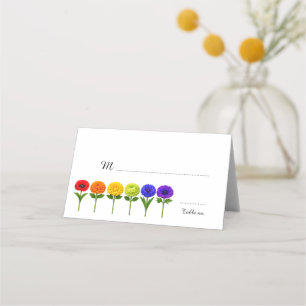 Cartão De Mesa 🌈Texto adorável no verso Floresçam Juntos