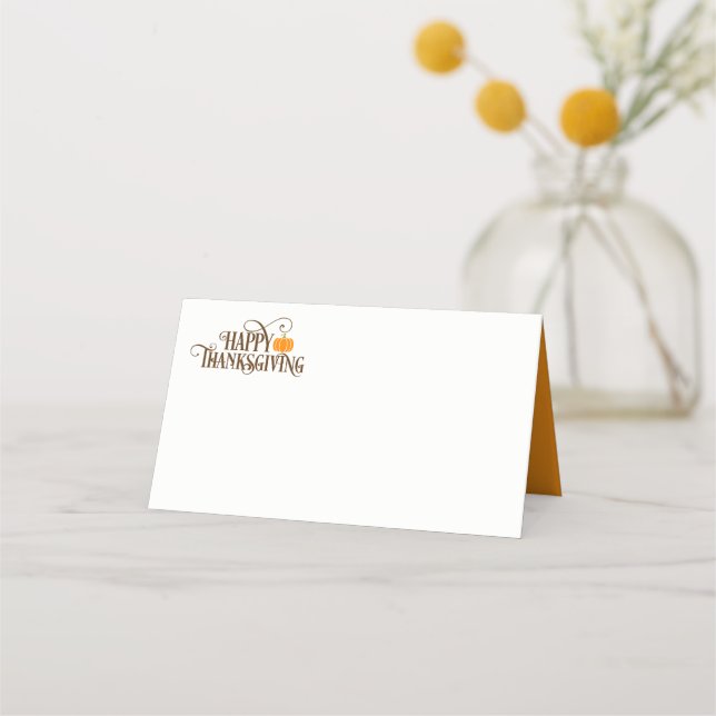 Cartão De Mesa Thanksgiving Name Place Card (Frente)