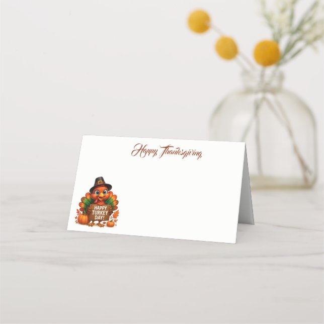 Cartão De Mesa Thanksgiving Name Place Card (Frente)