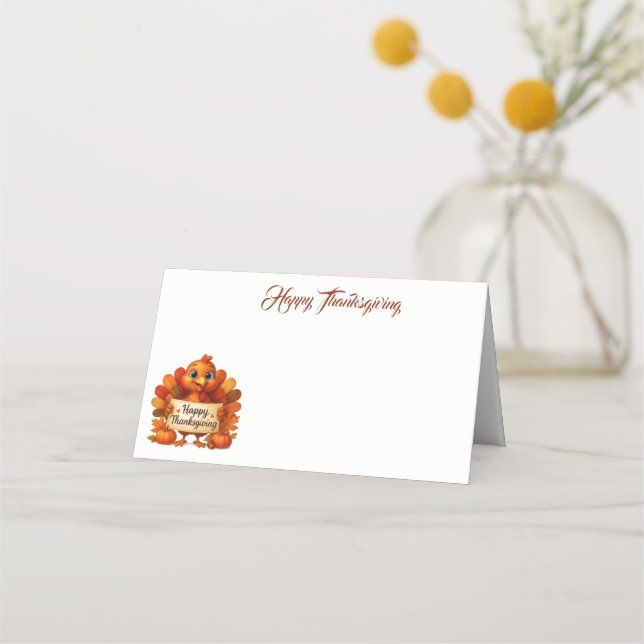 Cartão De Mesa Thanksgiving Name Place Card (Frente)