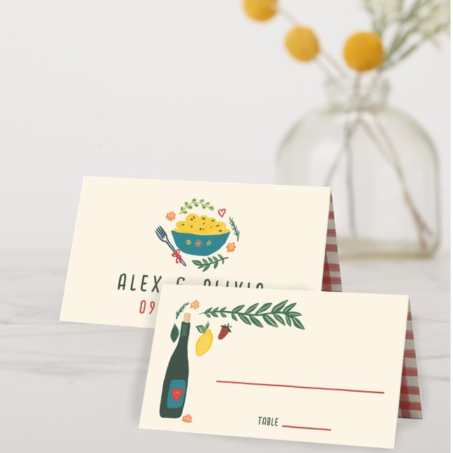 Cartão De Mesa That's Amore Italian Food CUSTOM Wedding  (That's Amore Italian Food CUSTOM Wedding Place Card
)
