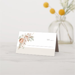 Cartão De Mesa Tom Terroso Claro Floral Rústico Boho Casamento